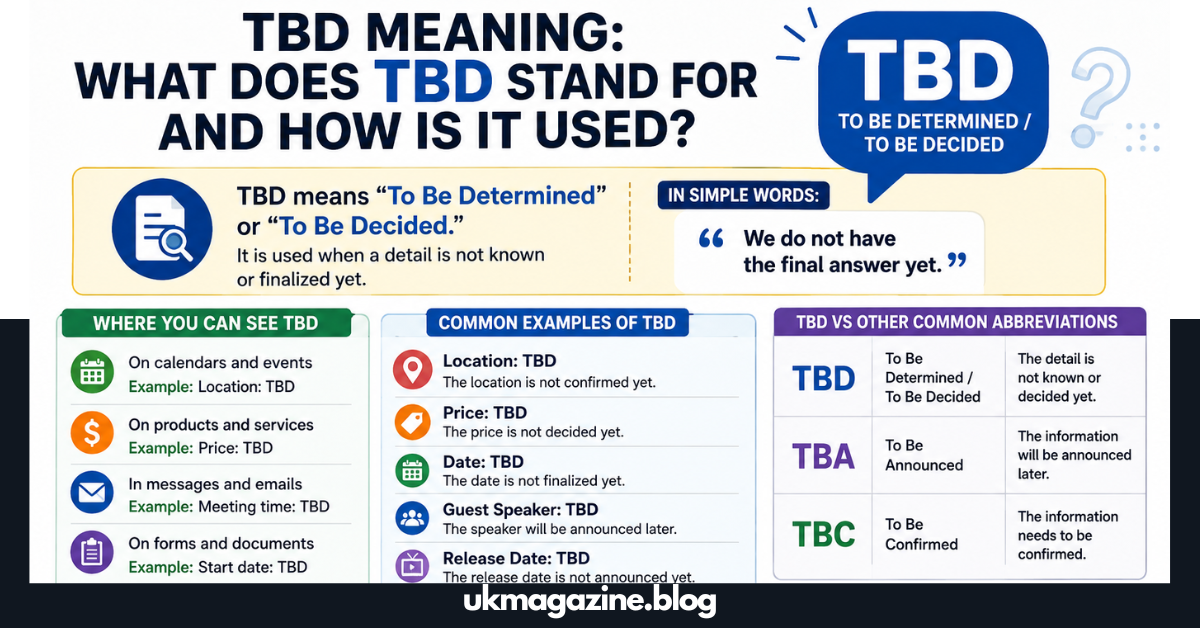 TBD Meaning: What Does TBD Stand For? Complete Guide